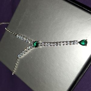 Macy's Green Quartz & Cubic Zirconia 18" Necklace